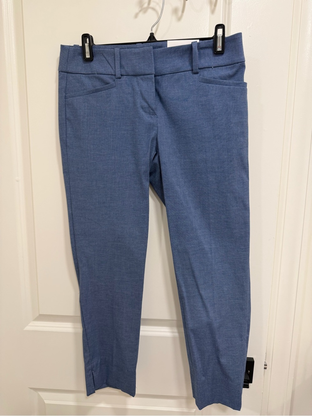 Women's Blue Ponte Slim Ankle Pants
